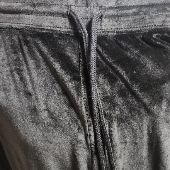 Black Velour Drawstring Pants - Picture 5 of 7